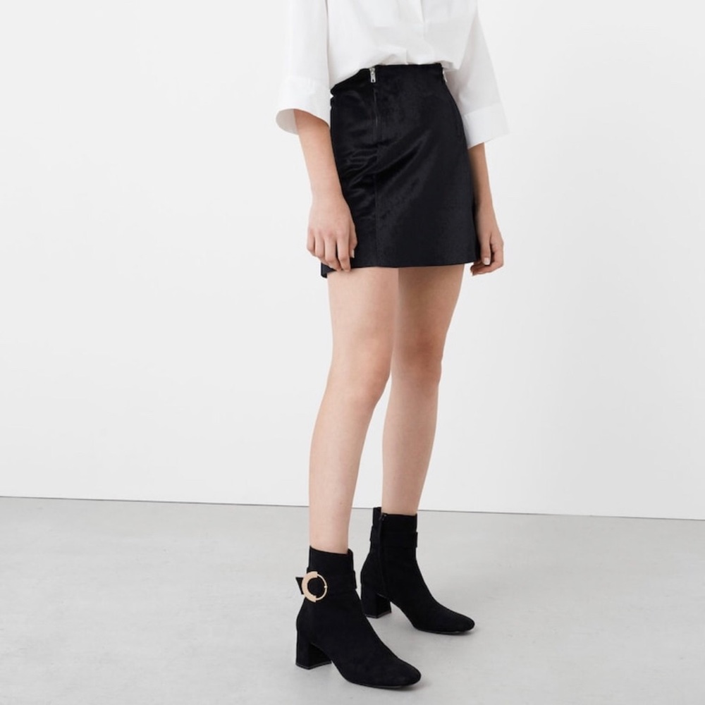 Mango split heeled suede ankle boots
